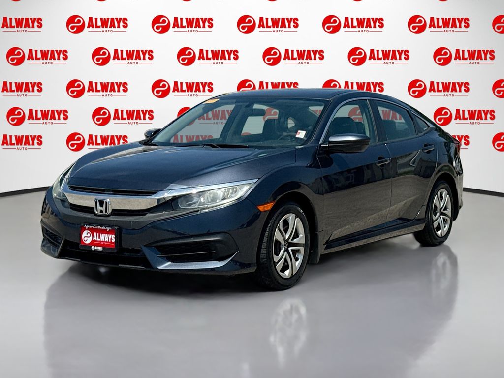 Blue 2018 Honda Civic Sedan Front-Wheel Drive Continuously Variable Transmission
