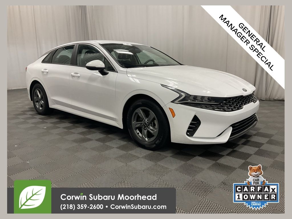 Glacial White Pearl 2021 Kia K5 LXS FWD Sedan Front-Wheel Drive 8-Speed Automatic