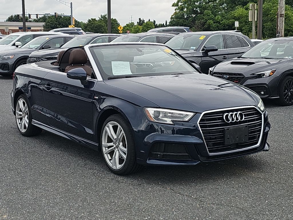 Cosmos Blue Metallic/Black Roof 2018 Audi A3 Convertible Front-Wheel Drive 6-Speed Automatic