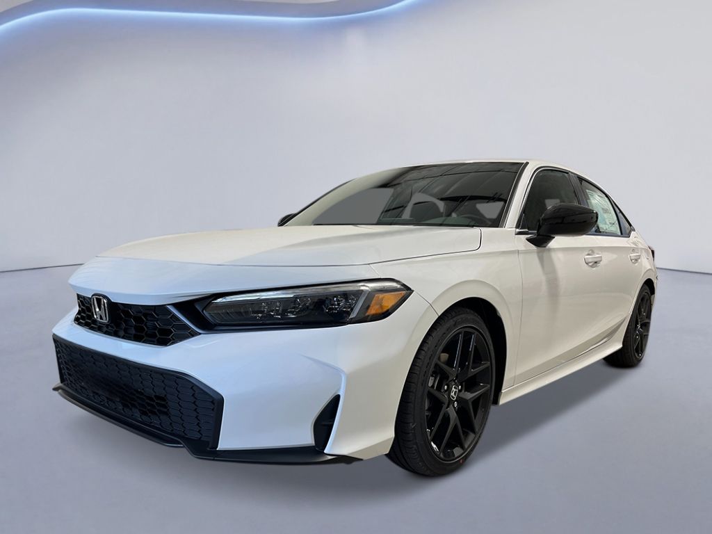 Platinum White Pearl 2026 Honda Civic Sedan Front-Wheel Drive Continuously Variable Transmission