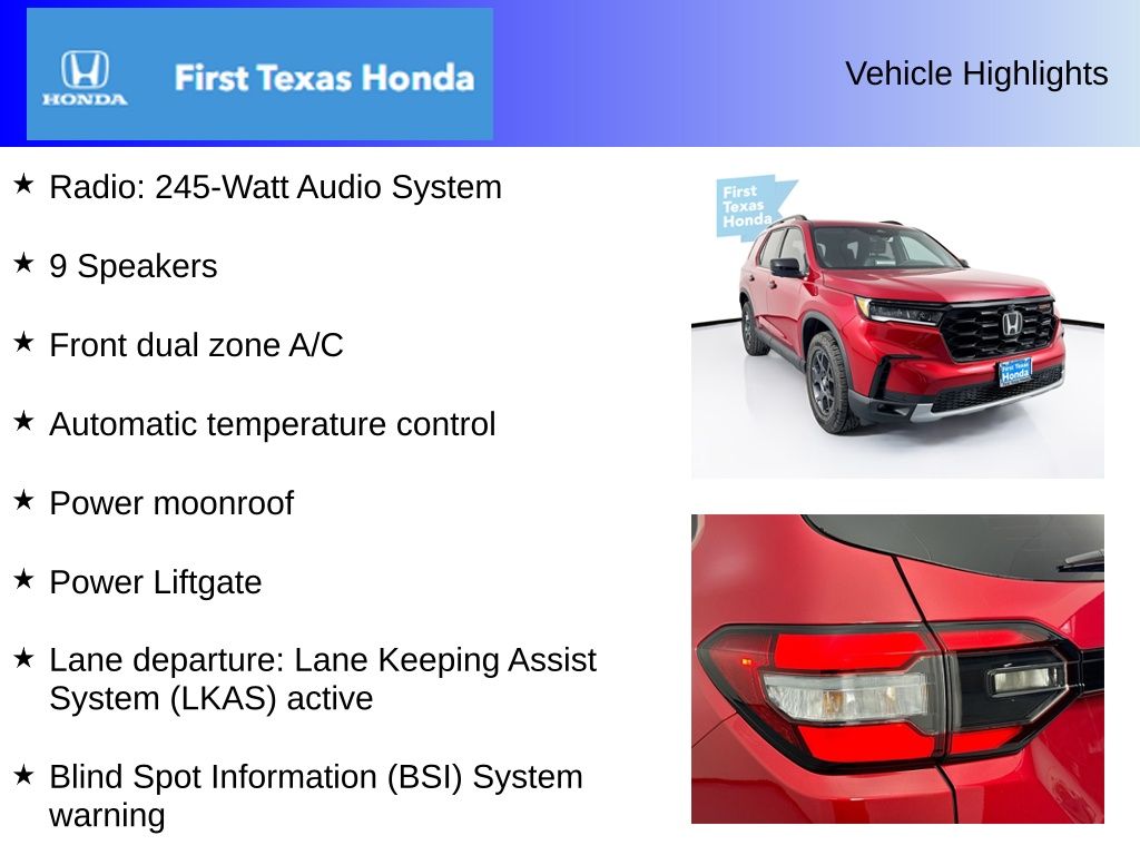 Used Car 2025 Honda Pilot  Trailsport For Sale Under $50,000 In Austin, Texas