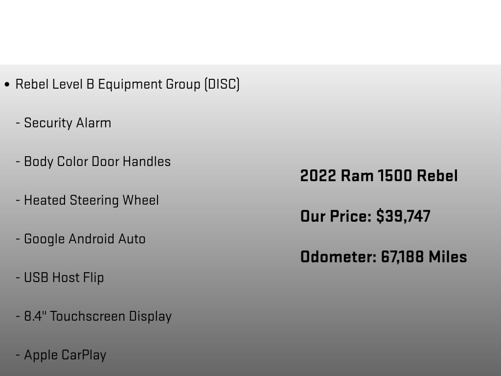 2022 Ram 1500 Rebel Black at Carlisle Cadillac Buick GMC