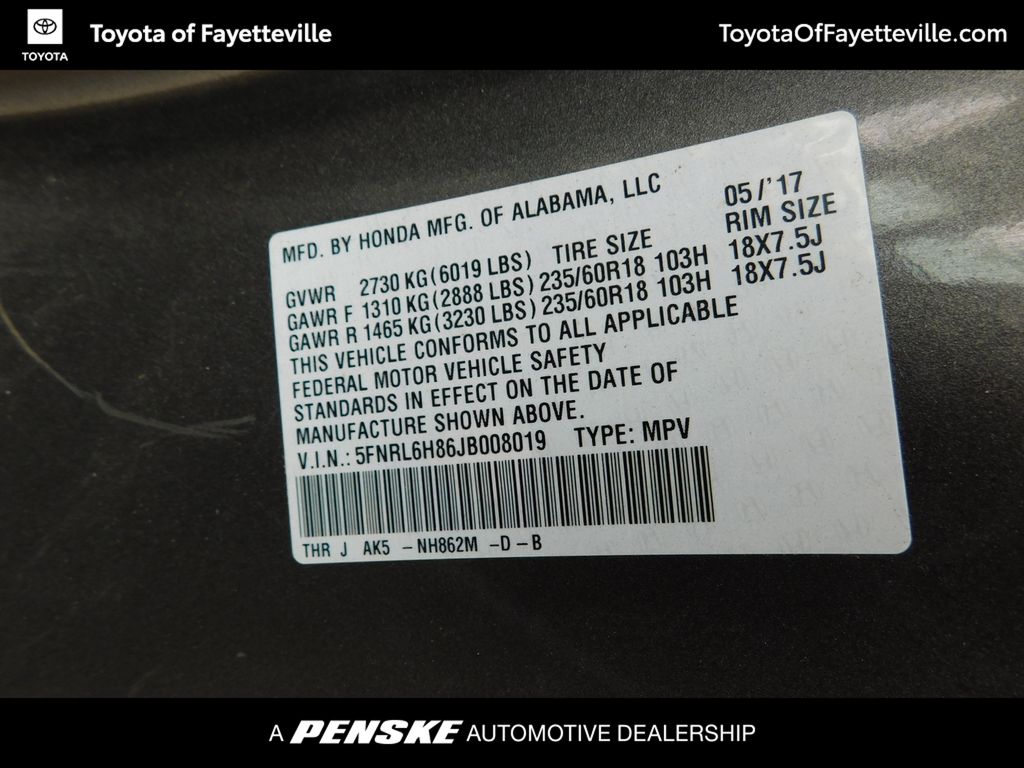 2018 Honda Odyssey Touring 9