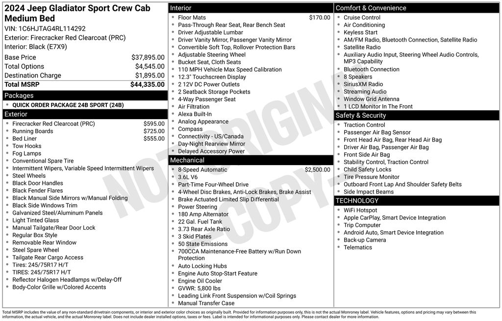2024 Jeep Gladiator Sport's photo
