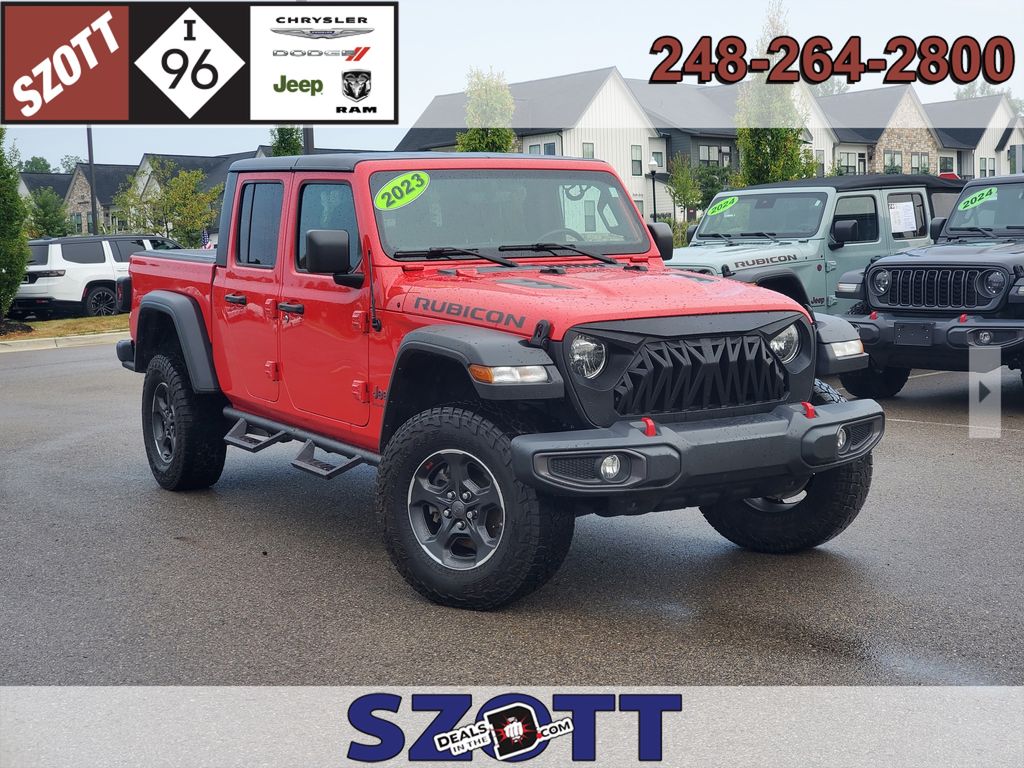 Firecracker Red Clearcoat 2023 Jeep Gladiator Pickup Truck Four-Wheel Drive 6-Speed Manual