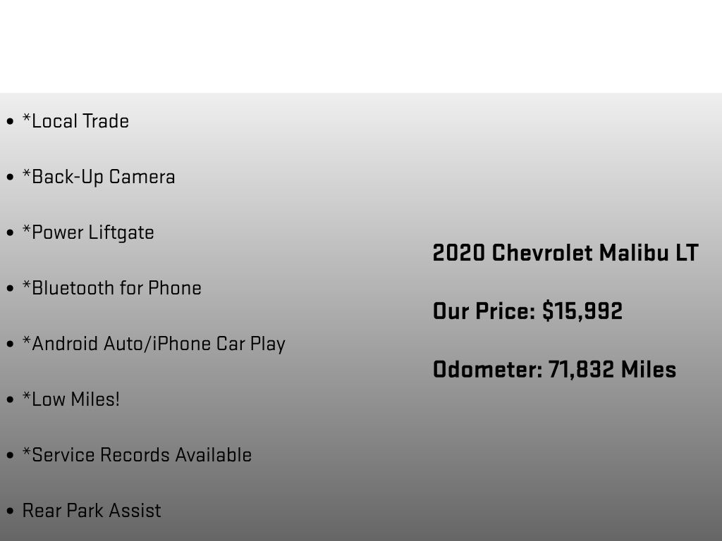 2020 Chevrolet Malibu LT Gray at Bob Ruth Ford
