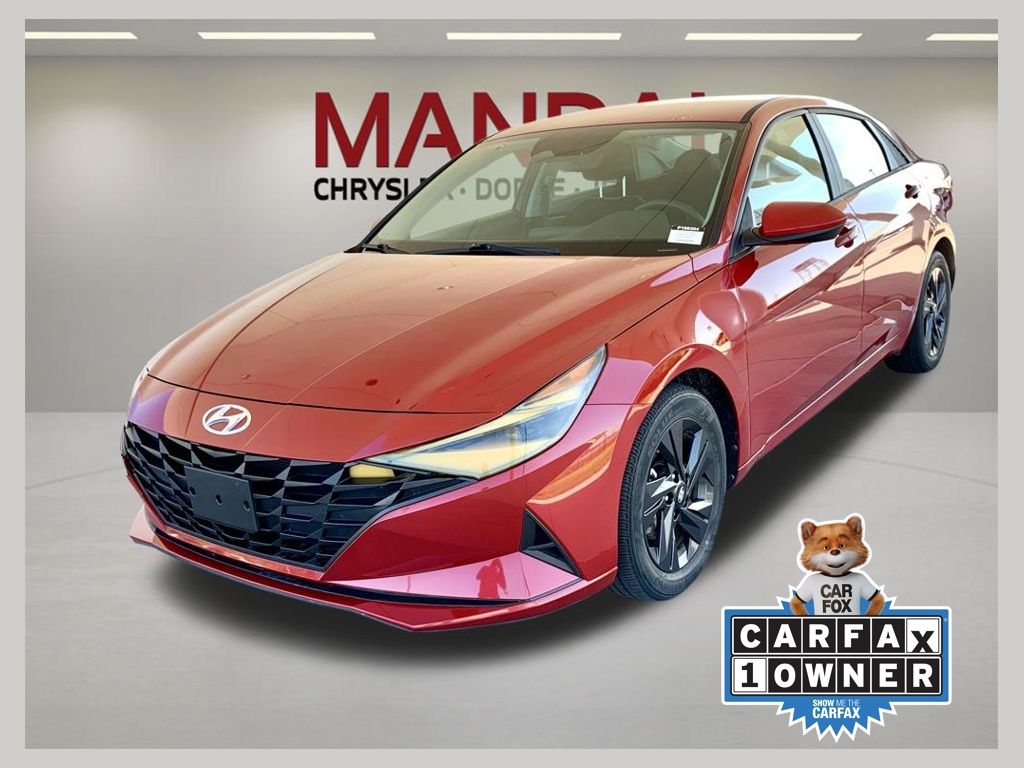 Scarlet Red Pearl 2021 Hyundai Elantra Sedan Front-Wheel Drive Continuously Variable Transmission