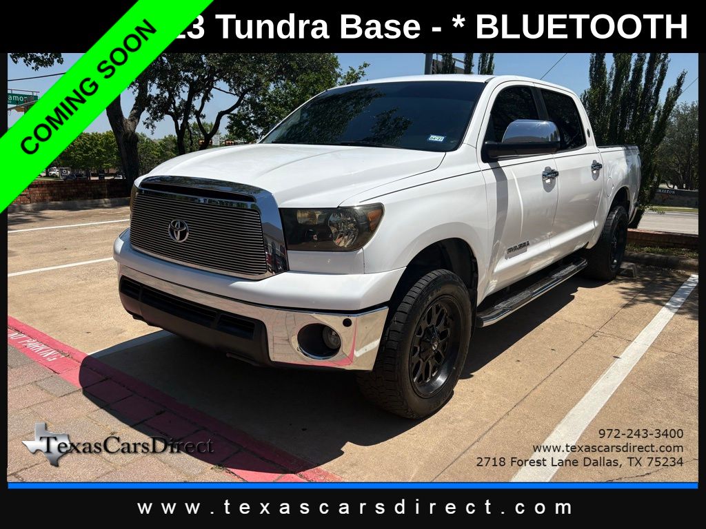 Super White 2013 Toyota Tundra Grade CrewMax 4.6L Pickup Truck 4X2 6-Speed Automatic Overdrive