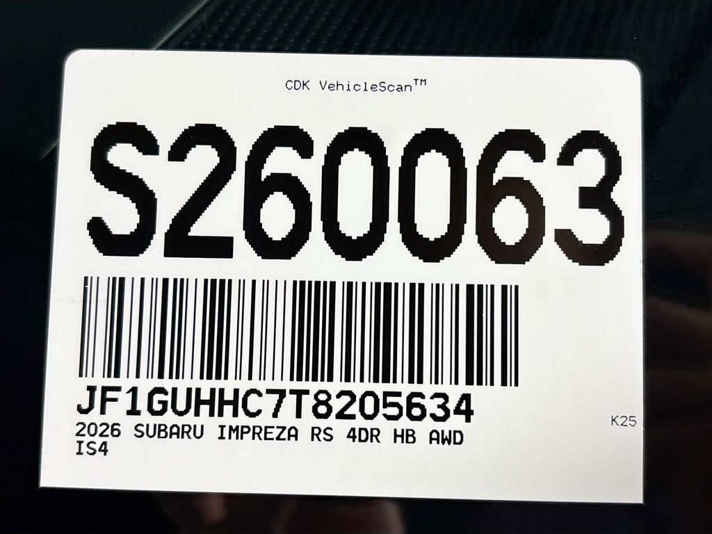 2026 Subaru Impreza 2.5RS