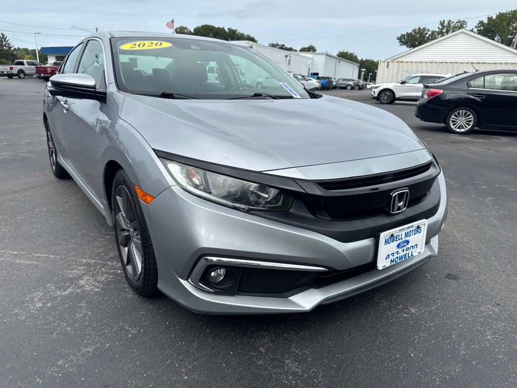 Sonic Gray Pearl 2020 Honda Civic Sedan Front-Wheel Drive Continuously Variable Transmission