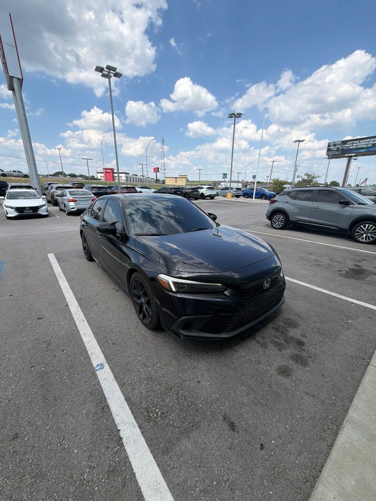 Black 2022 Honda Civic Sedan Front-Wheel Drive Continuously Variable Transmission