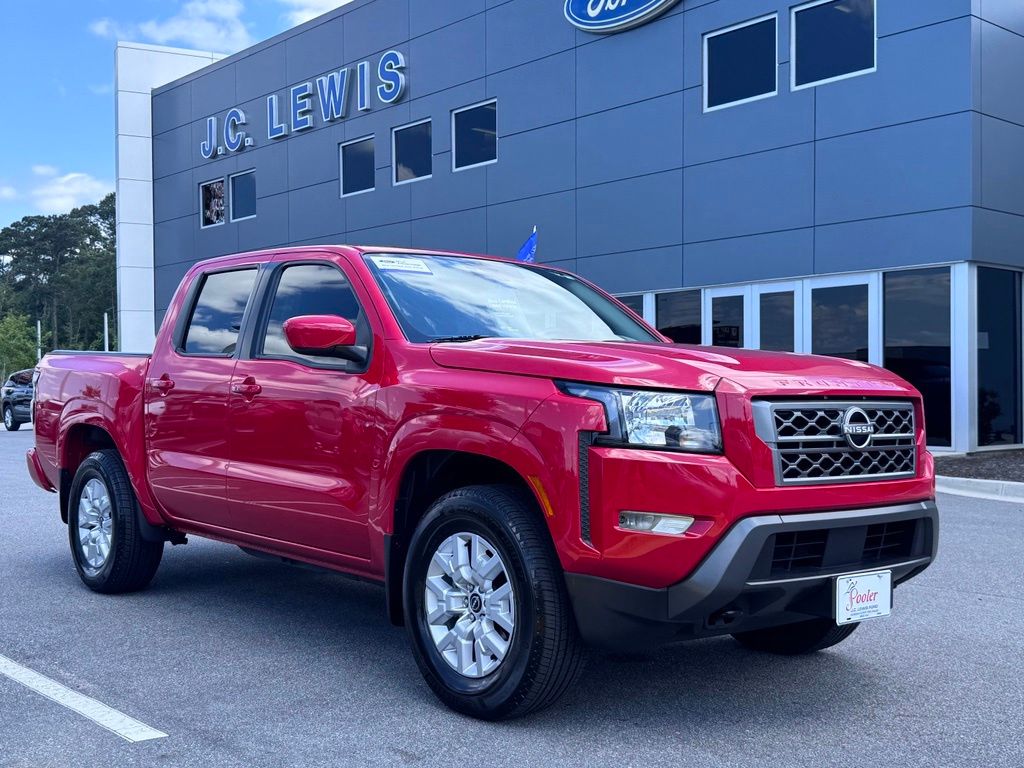 Red Alert 2024 Nissan Frontier SV Crew Cab 4WD Pickup Truck Four-Wheel Drive 9-Speed Automatic Overdrive