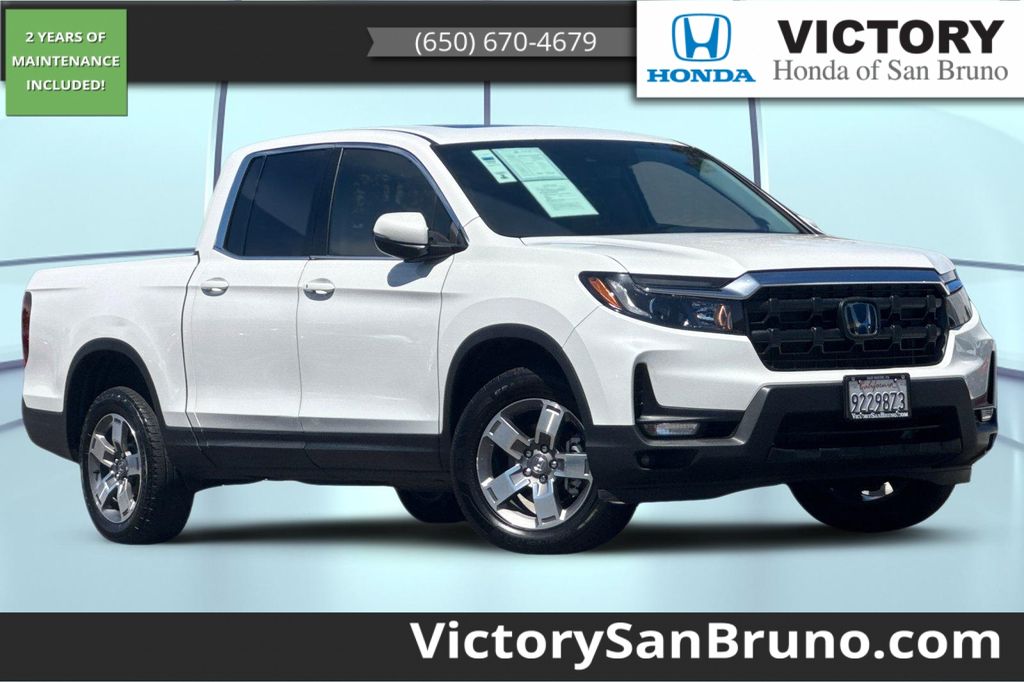 Platinum White Pearl 2024 Honda Ridgeline Pickup Truck All-Wheel Drive 9-Speed Automatic