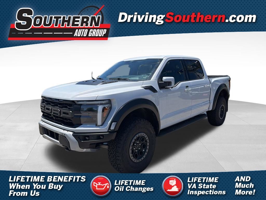Space White Metallic 2025 Ford F-150 Raptor SuperCrew 4WD Pickup Truck Four-Wheel Drive Automatic