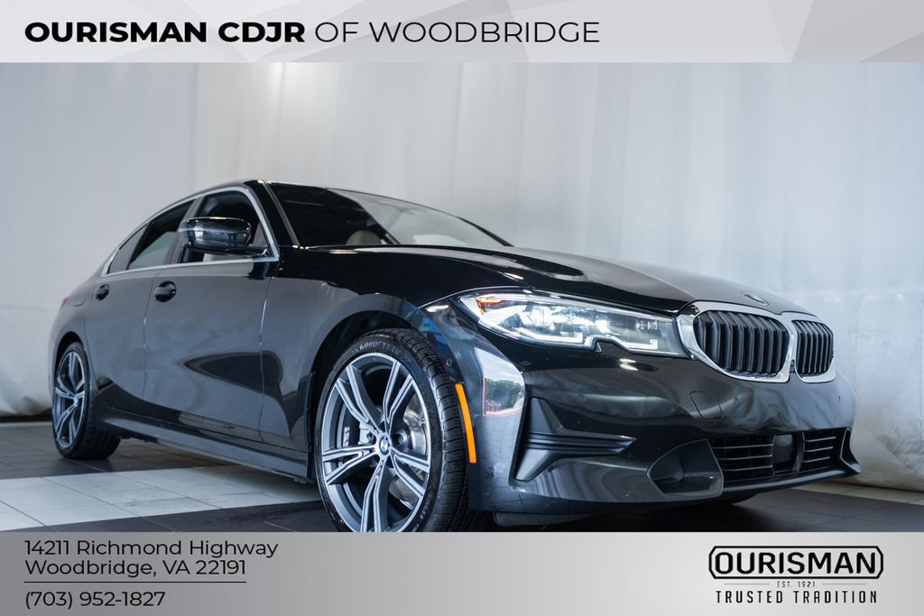 Black Sapphire Metallic 2021 BMW 3 Series 330e Hybrid Plug-in RWD Sedan Rear-Wheel Drive 8-Speed Automatic