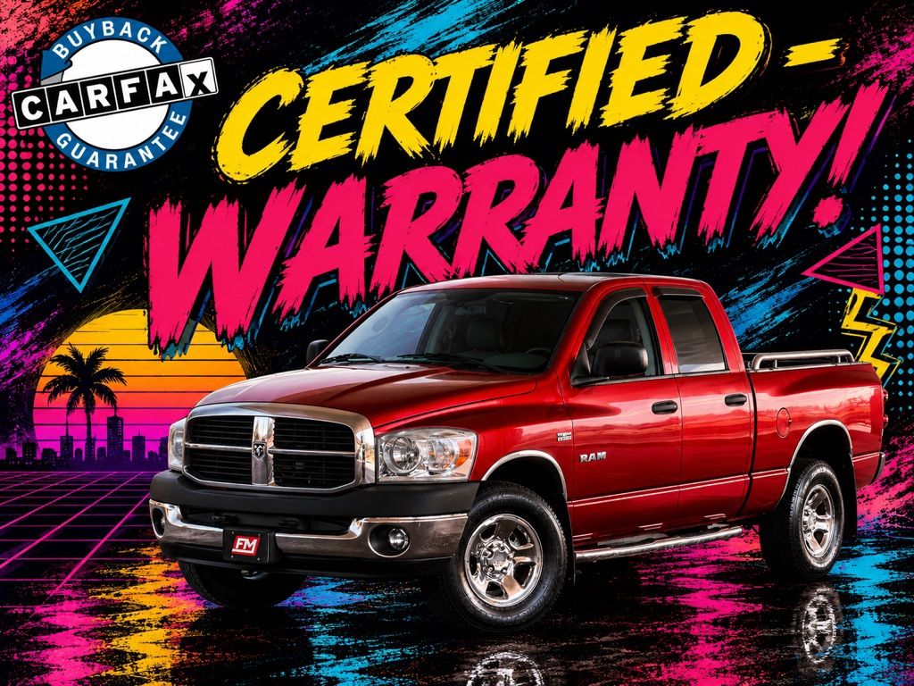Inferno Red Crystal Pearlcoat 2008 Dodge RAM 1500 Pickup Truck Four-Wheel Drive 5-Speed Automatic