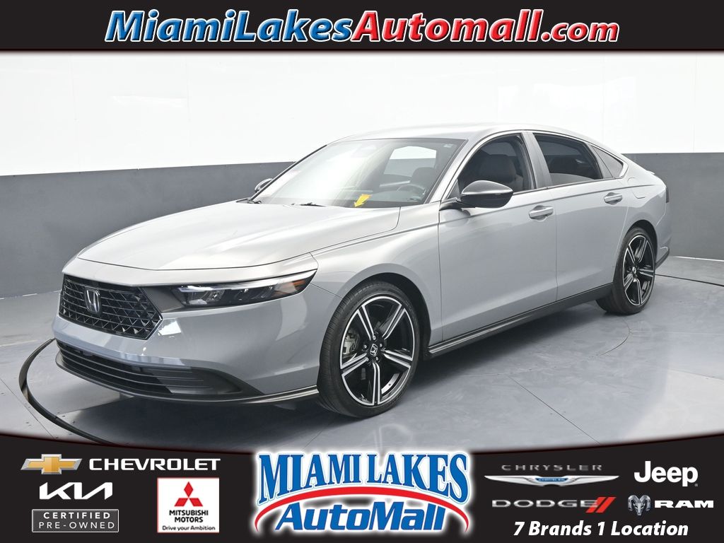 Urban Gray Pearl 2024 Honda Accord Hybrid Sedan Front-Wheel Drive Continuously Variable Transmission