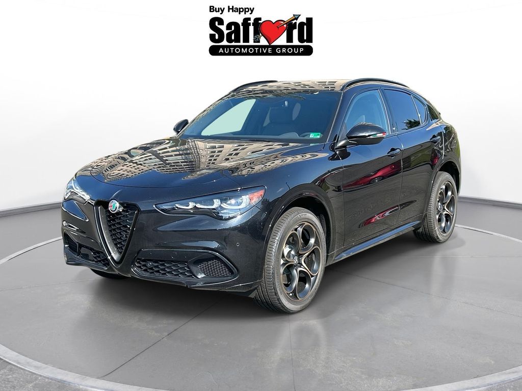 Vulcano Black Metallic 2025 Alfa Romeo Stelvio Intensa AWD SUV / Crossover All-Wheel Drive 8-Speed Automatic