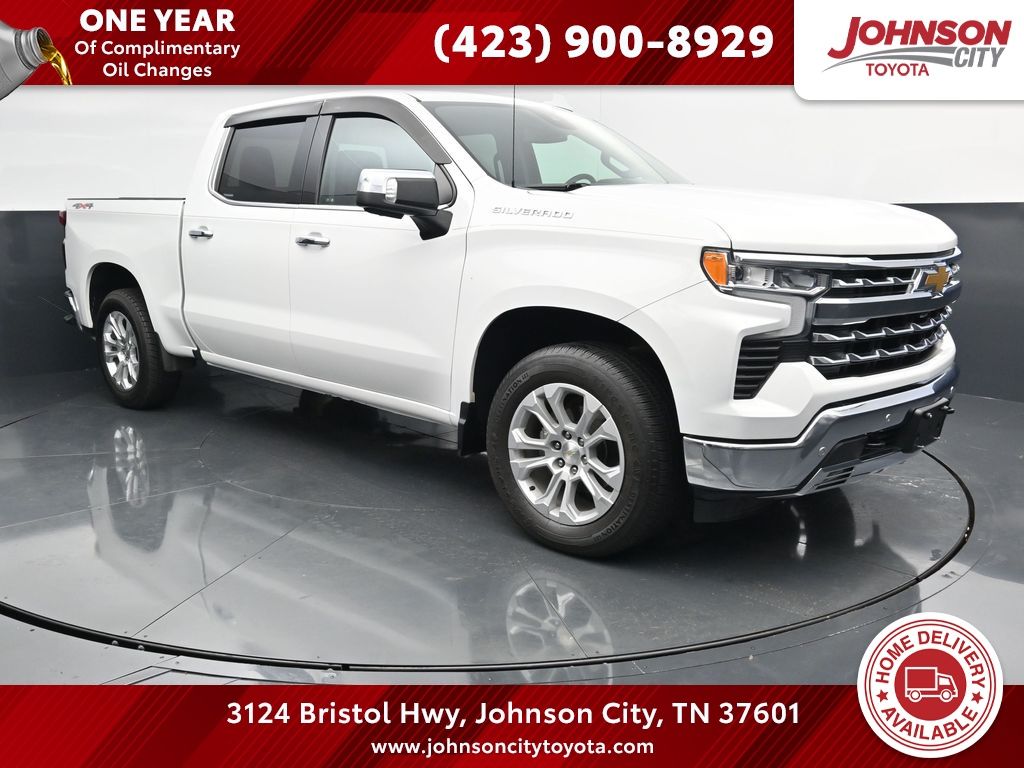 Summit White 2023 Chevrolet Silverado 1500 LTZ Crew Cab 4WD Pickup Truck Four-Wheel Drive Automatic