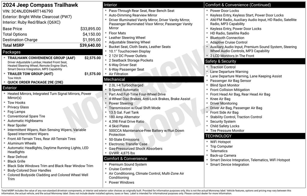 2024 Bright White Clearcoat Jeep Compass Trailhawk 4X4 SUV