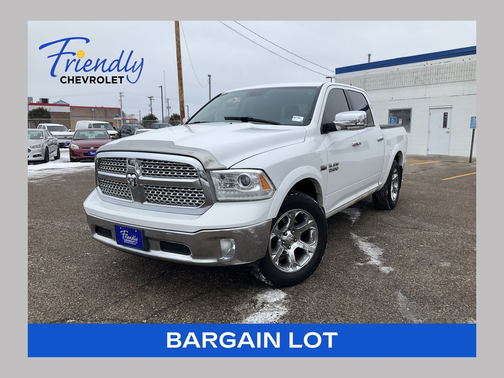 Bright White Clearcoat 2013 RAM 1500 Laramie Crew Cab 4WD Pickup Truck Four-Wheel Drive 6-Speed Automatic