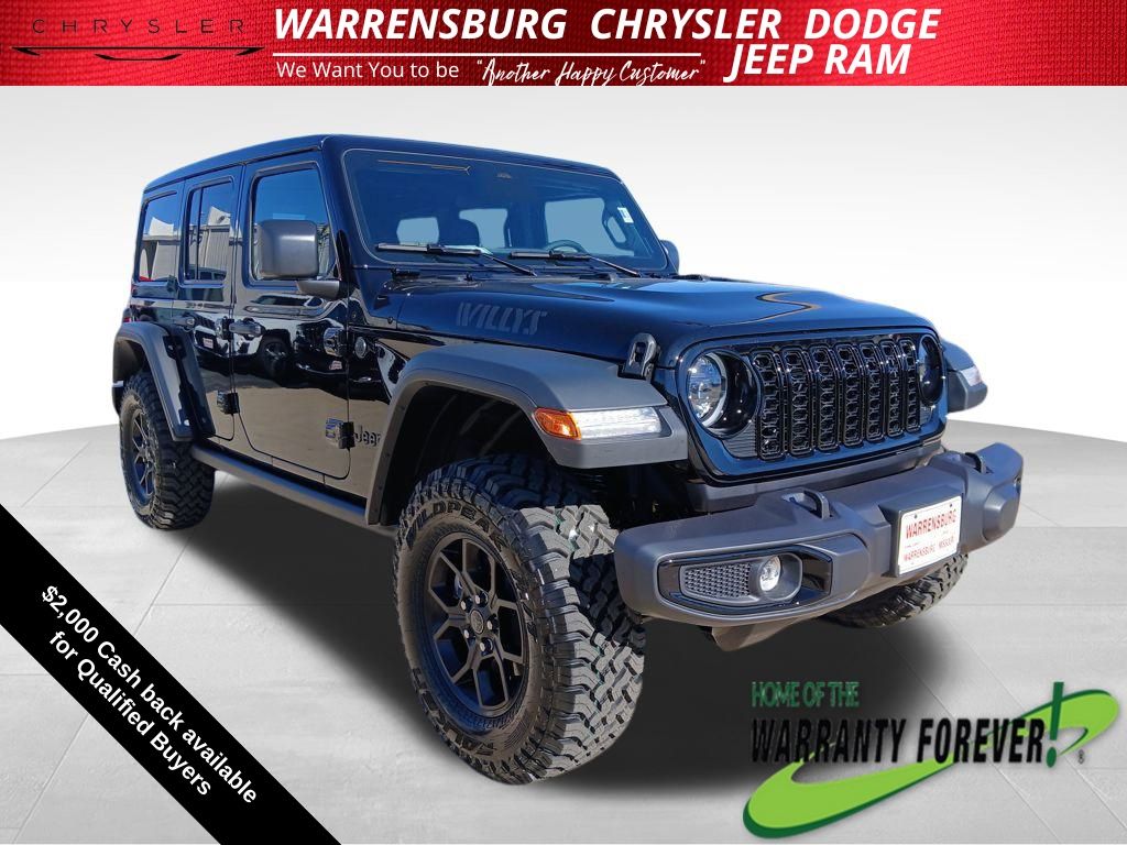Black Clearcoat 2026 Jeep Wrangler Willys 4-Door 4WD SUV / Crossover Four-Wheel Drive 8-Speed Automatic