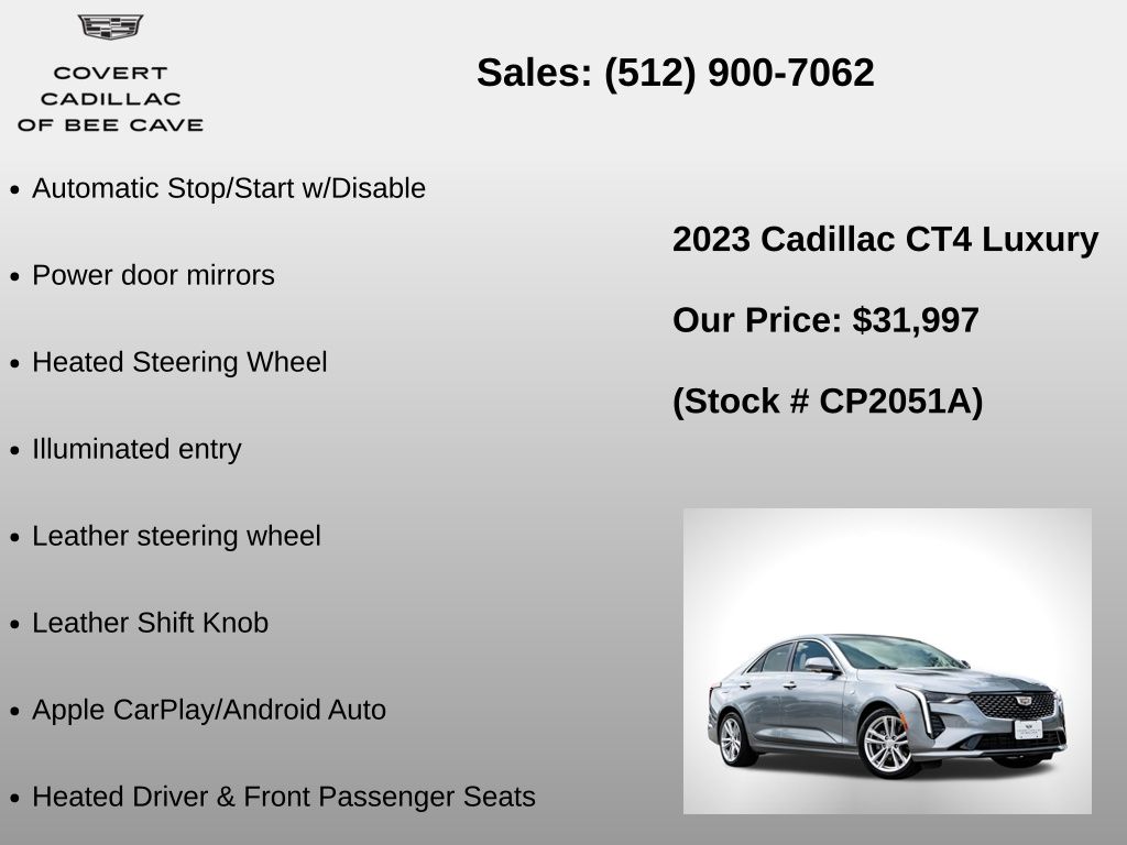 Used Car 2023 Cadillac Ct4  Luxury For Sale Under $35,000 In Austin, Texas
