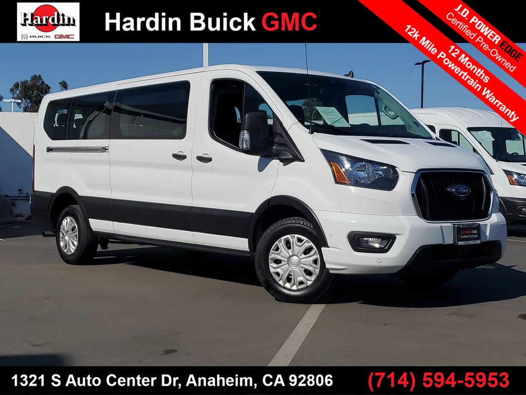 Oxford White 2023 Ford Transit Passenger 350 XLT Low Roof LB RWD Van Rear-Wheel Drive