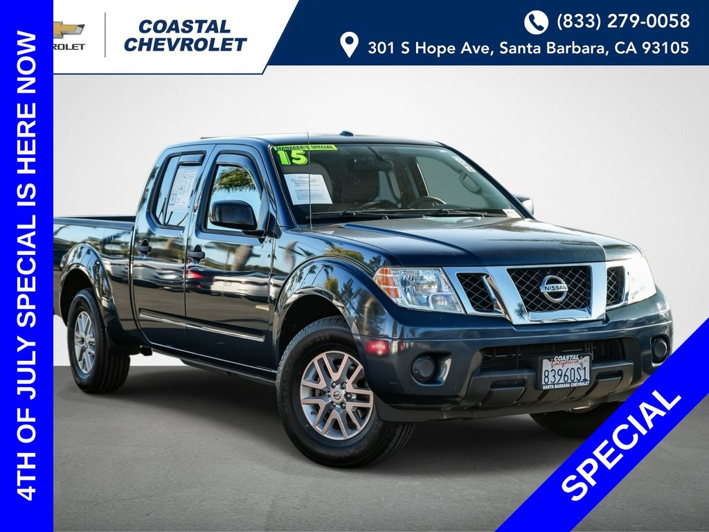 Arctic Blue Metallic 2015 Nissan Frontier Pickup Truck 4X2 5-Speed Automatic Overdrive