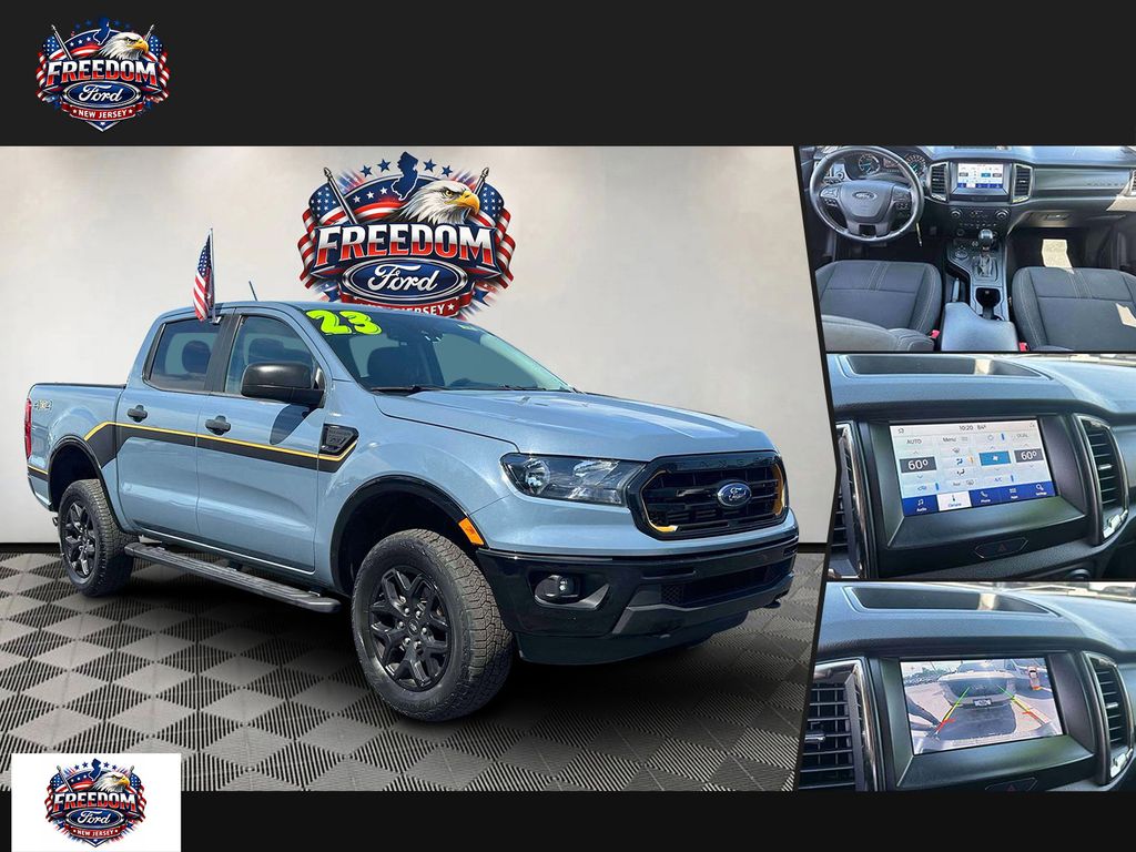 Blue (Azure Gray Metallic) 2023 Ford Ranger XLT SuperCrew 4WD Pickup Truck Four-Wheel Drive Automatic