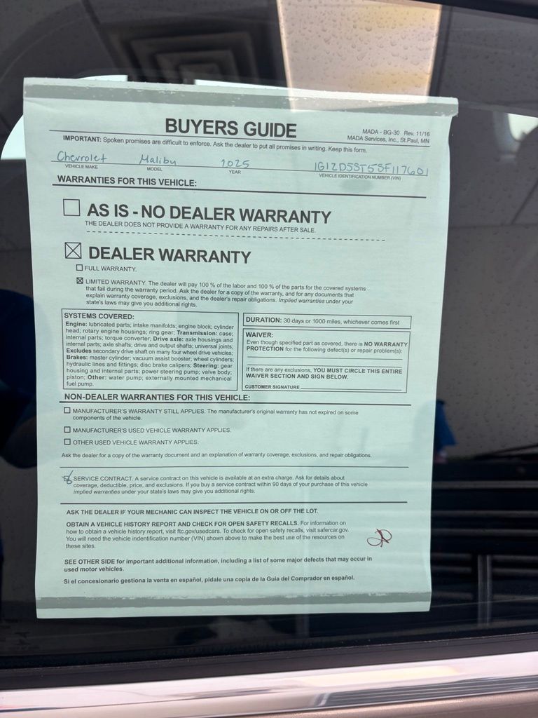 Used 2025 Chevrolet Malibu Sedan