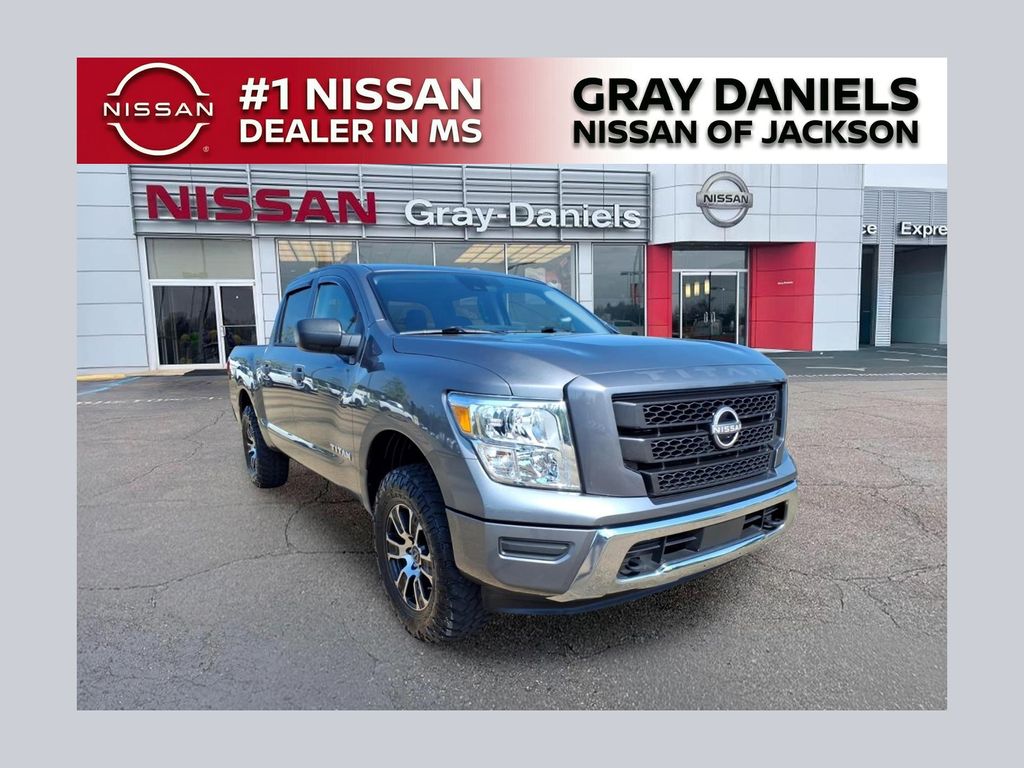 Gray (Gun Metallic) 2024 Nissan Titan Pickup Truck Four-Wheel Drive 9-Speed Automatic