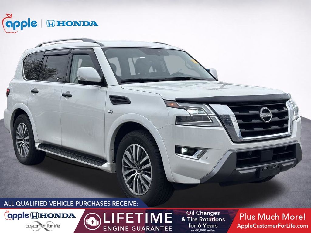 Aspen White Tricoat 2021 Nissan Armada SV 4WD SUV / Crossover Four-Wheel Drive 7-Speed Automatic