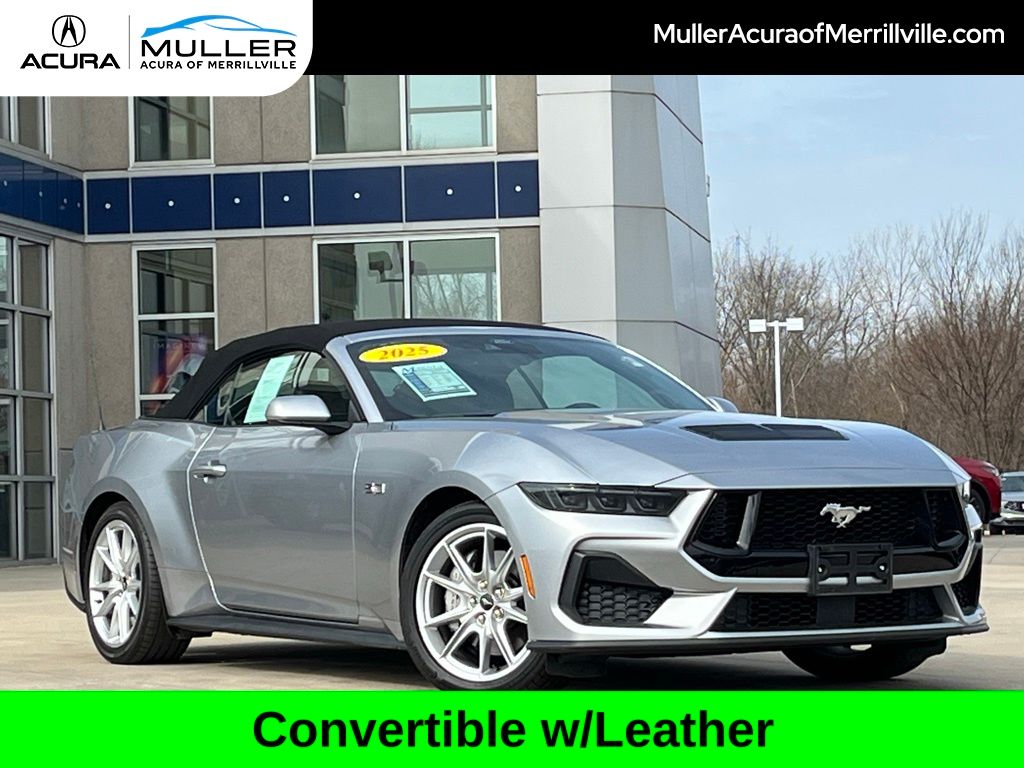 Iconic Silver Metallic 2025 Ford Mustang Convertible Rear-Wheel Drive Automatic