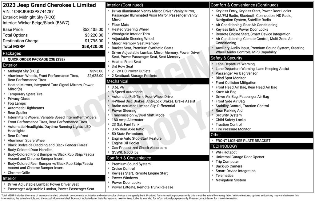 2023 Jeep Grand Cherokee L Limited 4WD