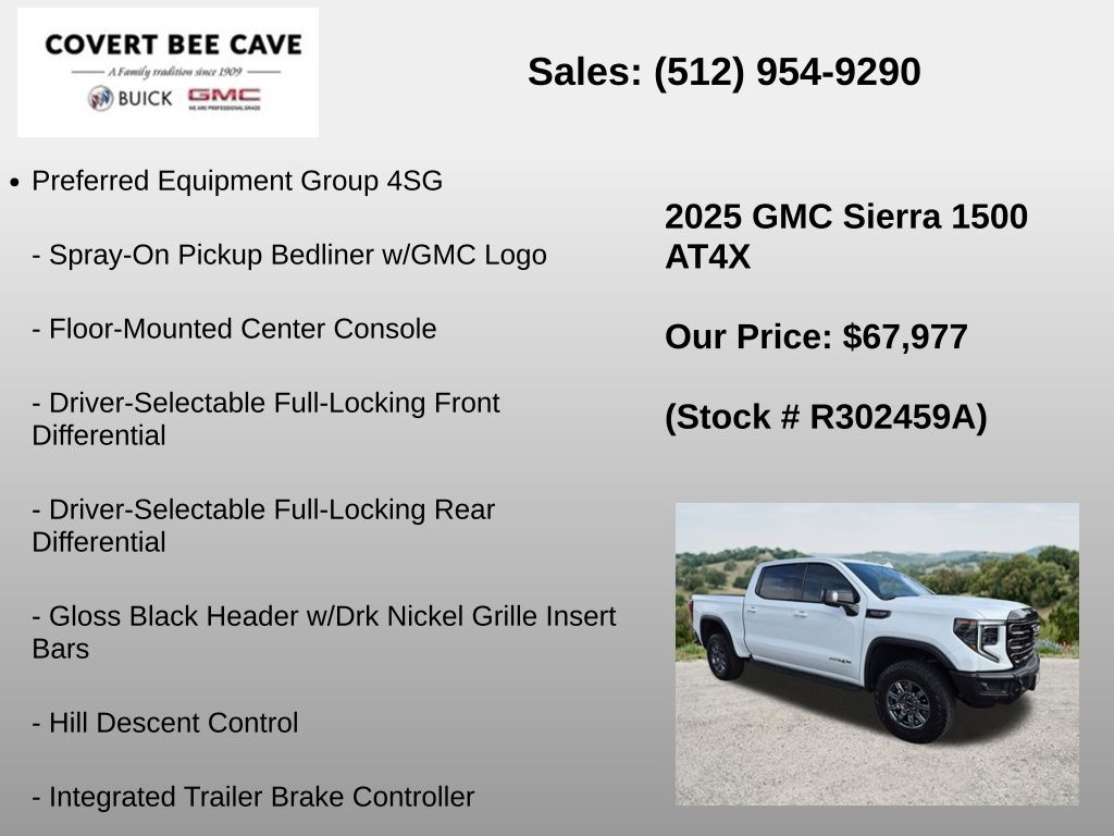 Used Car 2025 Gmc Sierra 1500  At4x For Sale Under $70,000 In Austin, Texas