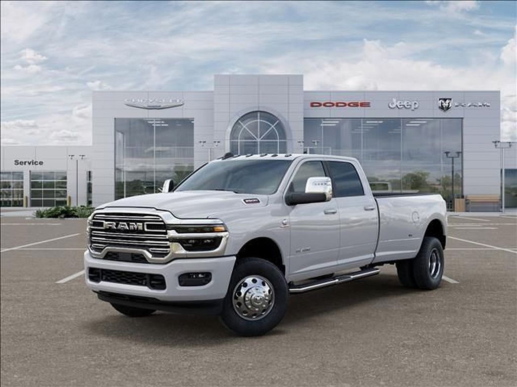 Bright White Clearcoat 2026 RAM 3500 Laramie Crew Cab LB DRW 4WD Pickup Truck Four-Wheel Drive 8-Speed Automatic