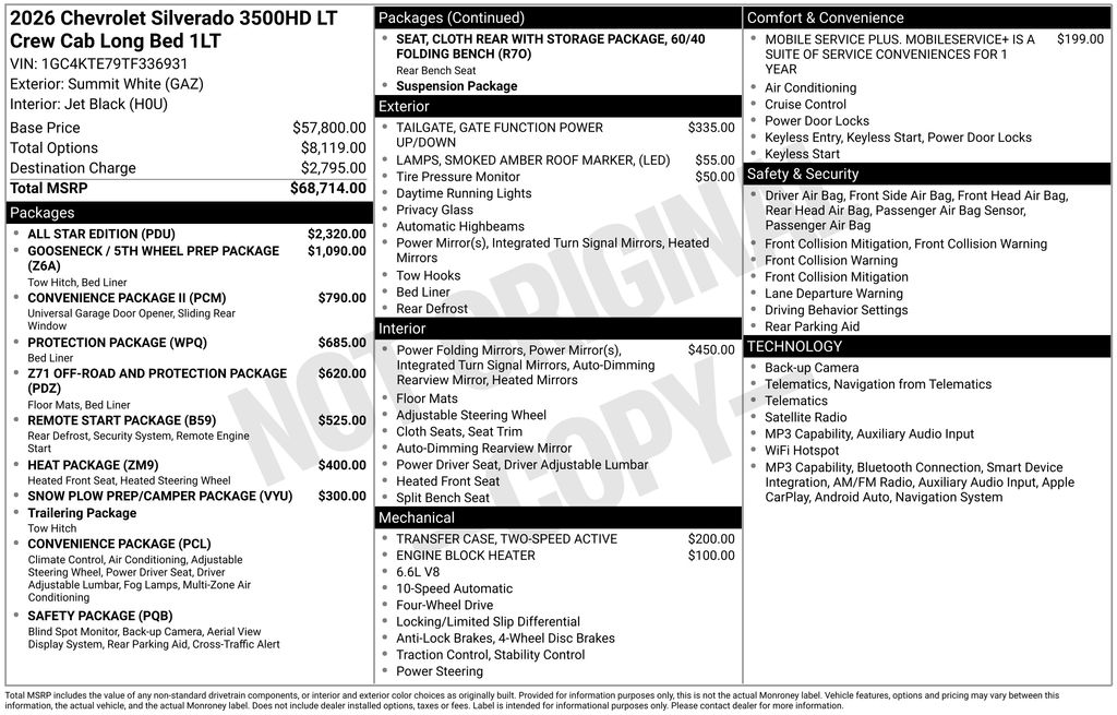 New 2026 Chevrolet Silverado 3500HD Truck