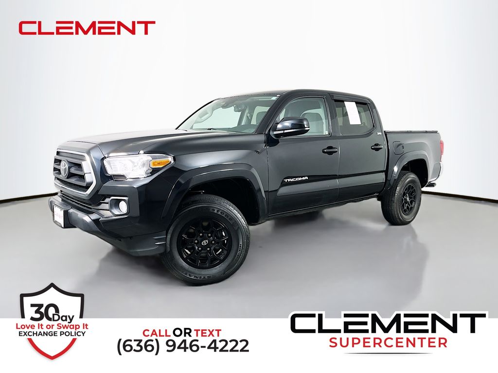 Midnight Black Metallic 2022 Toyota Tacoma Pickup Truck Four-Wheel Drive 6-Speed Automatic