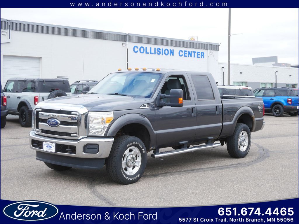Gray (Magnetic Metallic) 2015 Ford F-250 Super Duty XLT Crew Cab 4WD Pickup Truck Four-Wheel Drive 6-Speed Automatic