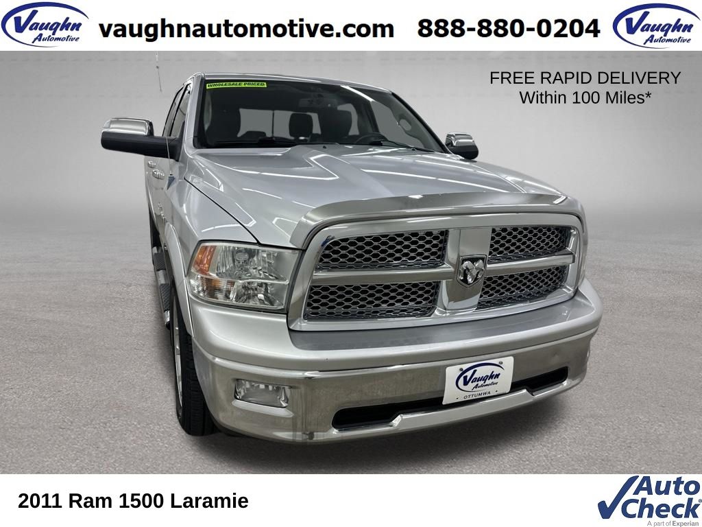 Bright Silver Metallic Clearcoat 2011 RAM 1500 Pickup Truck Four-Wheel Drive 5-Speed Automatic