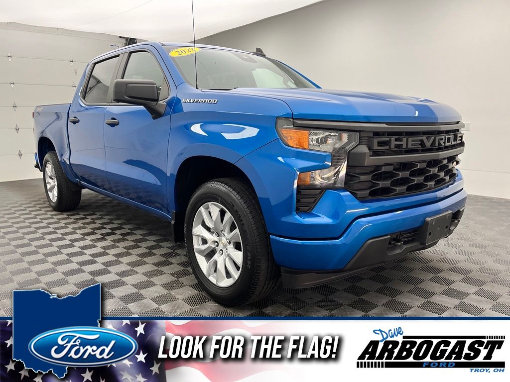 Glacier Blue Metallic 2022 Chevrolet Silverado 1500 Pickup Truck Four-Wheel Drive 8-Speed Automatic