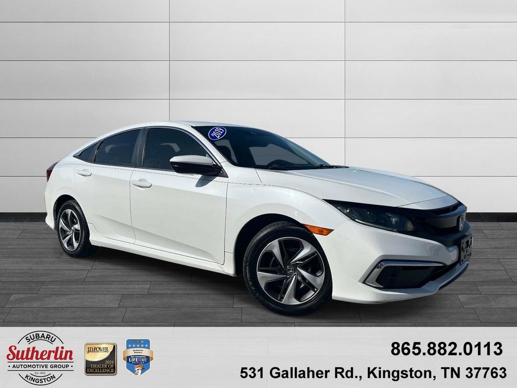 White 2019 Honda Civic Sedan Front-Wheel Drive Continuously Variable Transmission
