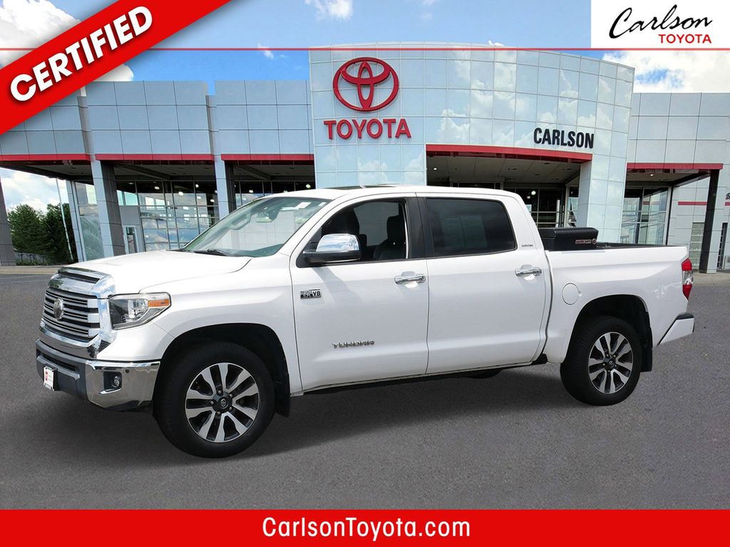 Super White 2019 Toyota Tundra Limited CrewMax 5.7L 4WD Pickup Truck Four-Wheel Drive 6-Speed Automatic