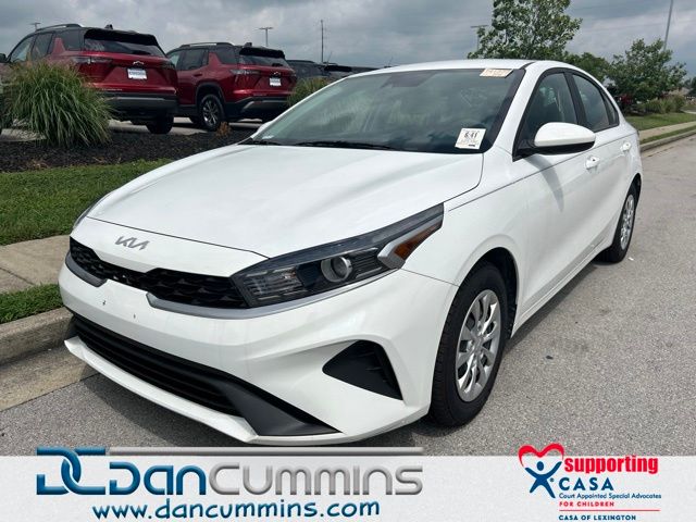 Clear White 2024 Kia Forte Sedan Front-Wheel Drive Continuously Variable Transmission