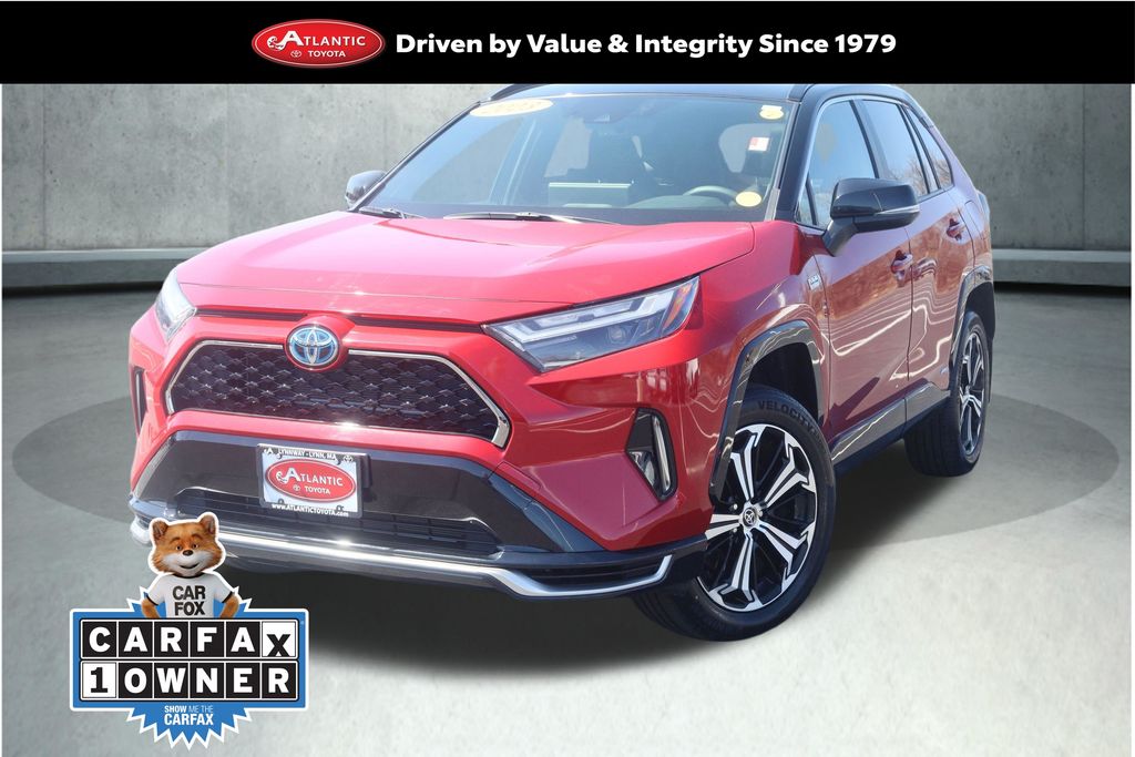 Supersonic Red/Midnight Black Metallic 2023 Toyota RAV4 Prime XSE AWD SUV / Crossover All-Wheel Drive Continuously Variable Transmission