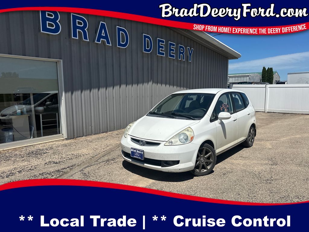 Taffeta White 2007 Honda Fit Hatchback Front-Wheel Drive 5-Speed Manual