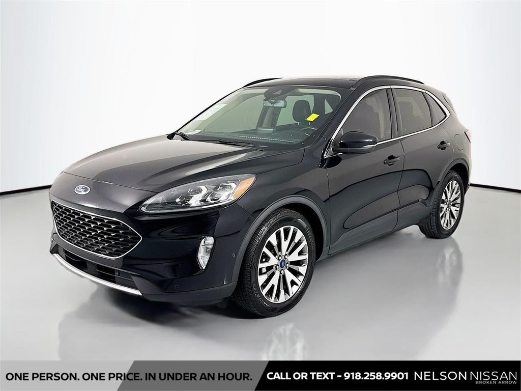 Black Metallic 2020 Ford Escape Hybrid Titanium FWD SUV / Crossover Front-Wheel Drive Continuously Variable Transmission