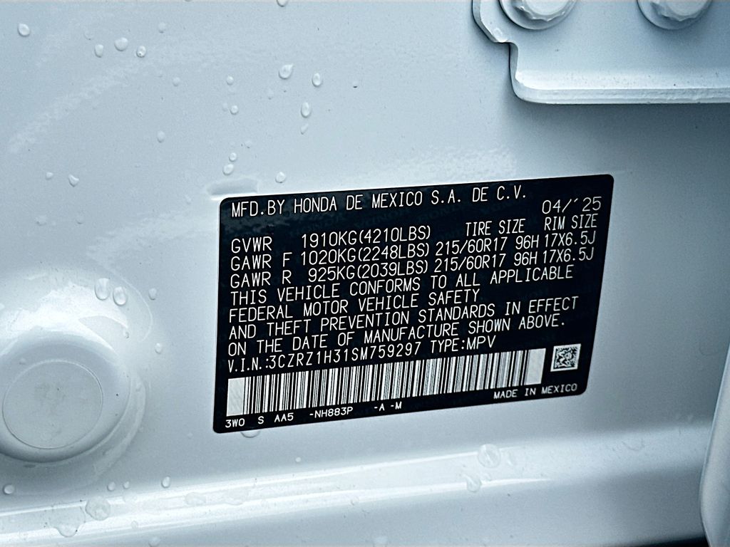 2025 Honda HR-V LX 22