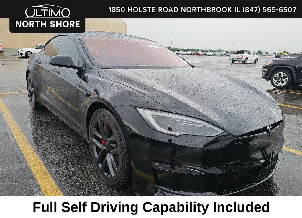 Solid Black 2025 Tesla Model S Plaid AWD Sedan All-Wheel Drive 1-Speed Automatic